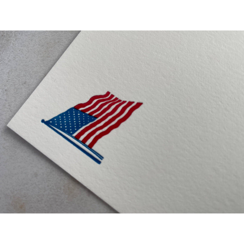 American Flag Handprinted Letterpress