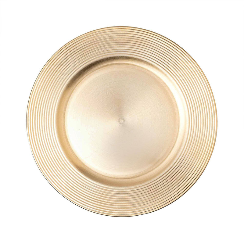 Concentric Circles Plastic Charger Plate 13" - Gold
