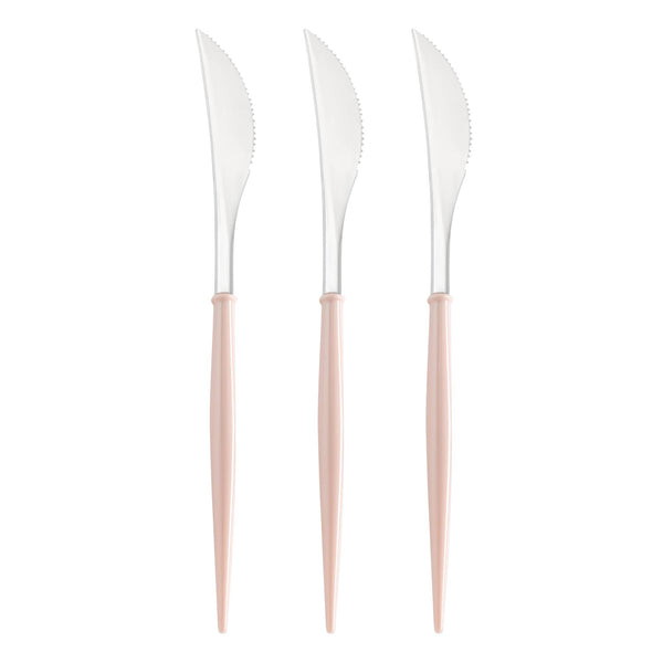 Silver with Pink Handle Moderno Dinner Knives (240 Knives)