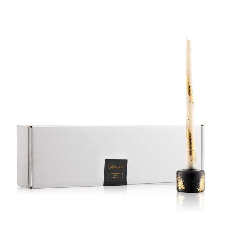 Chanukah Candle Lighter: White & Gold