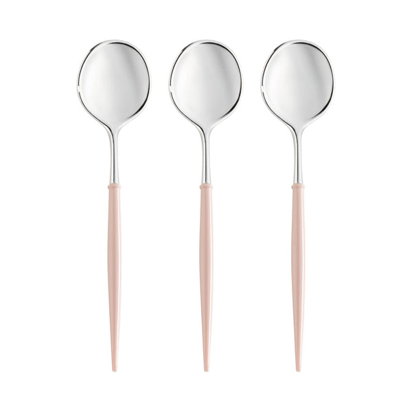 Silver with Pink Handle Moderno Dinner Spoons (240 Spoons)