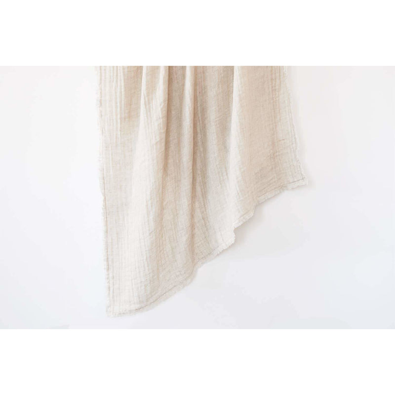 Crinkled Double Weave Linen Throw Blanket