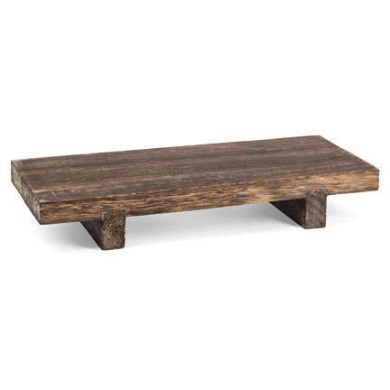 RECT Wood Flat Tray W/Feet