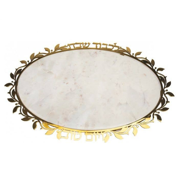 Gold Vine Marble Challah Board