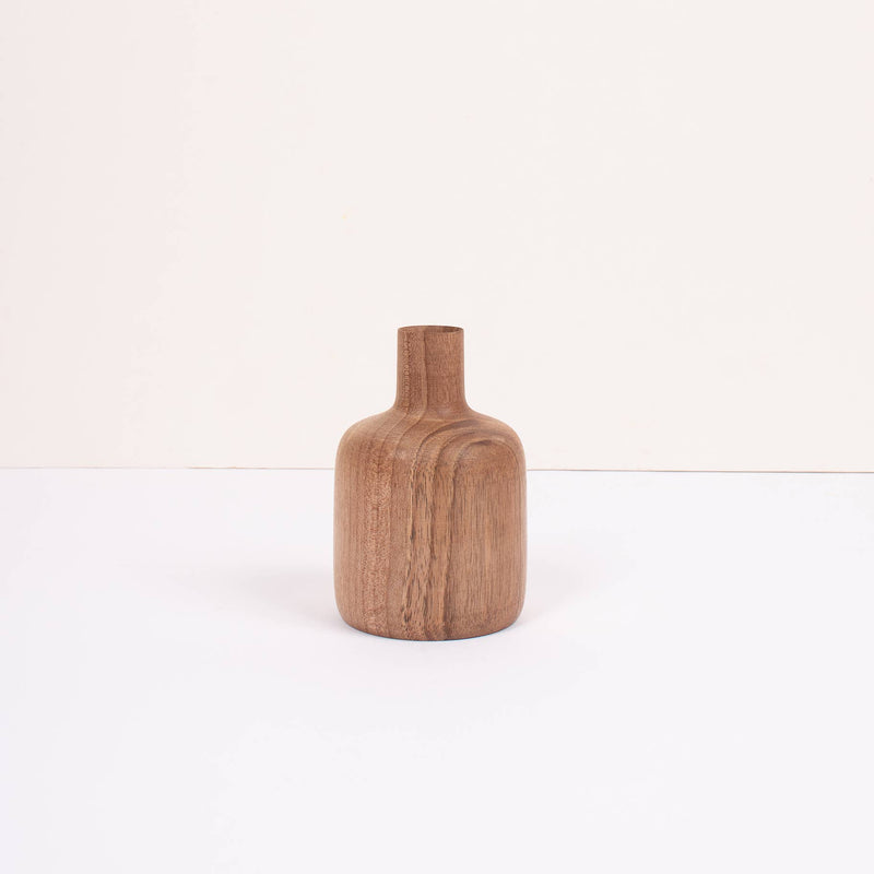 Walnut Wood Mini Vase
